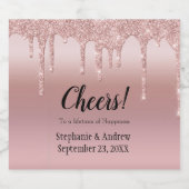 Speciaal Roos Gold Driving Glitter Wedding Ch Sparkling Wijnetiket (Enkel label)