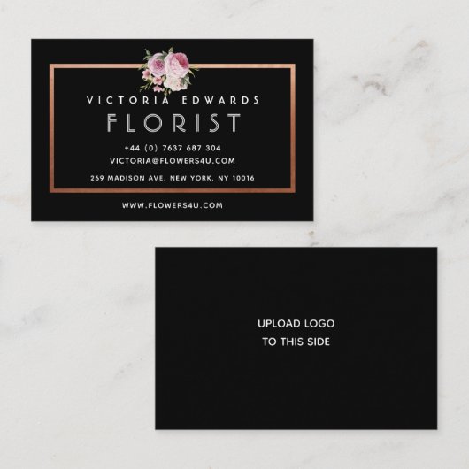 Speciaal Roos Gold Florist Visitekaartje (Voorkant / Achterkant)