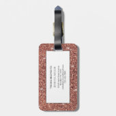 Speciaal Roos Gold Glitter drijft meisje luxe Bagagelabel (Achterkant verticaal)