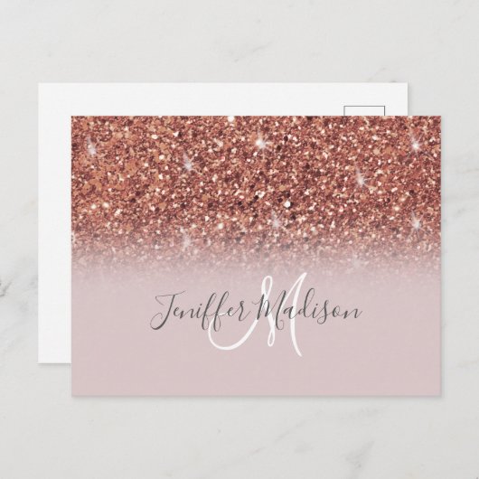 Speciaal Roos Gold Glitter drijft meisje luxe Briefkaart (Voorkant / Achterkant)