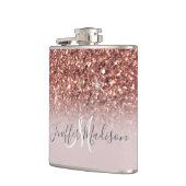 Speciaal Roos Gold Glitter drijft meisje luxe Heupfles (Links)