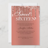 Speciaal Roos Gold Glitter drijft meisje luxe Kaart (Voorkant)