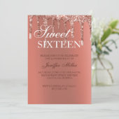 Speciaal Roos Gold Glitter drijft meisje luxe Kaart (Staand voorkant)