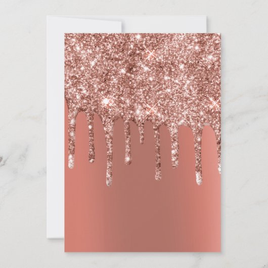 Speciaal Roos Gold Glitter drijft meisje luxe Kaart (Achterkant)