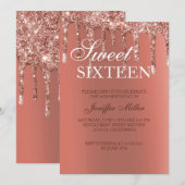 Speciaal Roos Gold Glitter drijft meisje luxe Kaart (Voorkant / Achterkant)