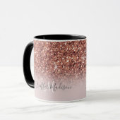 Speciaal Roos Gold Glitter drijft meisje luxe Mok (Voorkant links)