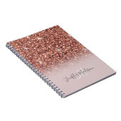 Speciaal Roos Gold Glitter drijft meisje luxe Notitieboek (Rechterzijde)