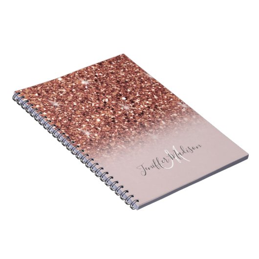 Speciaal Roos Gold Glitter drijft meisje luxe Notitieboek (Rechterzijde)