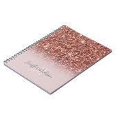 Speciaal Roos Gold Glitter drijft meisje luxe Notitieboek (Linkerzijde)
