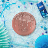 Speciaal Roos Gold Glitter drijft meisje luxe Papieren Bordje (Feest)