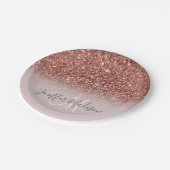 Speciaal Roos Gold Glitter drijft meisje luxe Papieren Bordje (Gekanteld)