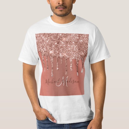 Speciaal Roos Gold Glitter drijft meisje luxe T-shirt (Voorkant)