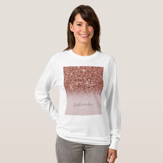 Speciaal Roos Gold Glitter drijft meisje luxe T-shirt (Voorkant volledig)