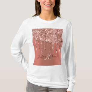 Speciaal Roos Gold Glitter drijft meisje luxe T-shirt