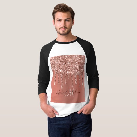 Speciaal Roos Gold Glitter drijft meisje luxe T-shirt (Voorkant volledig)