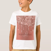 Speciaal Roos Gold Glitter drijft meisje luxe T-shirt (Voorkant)