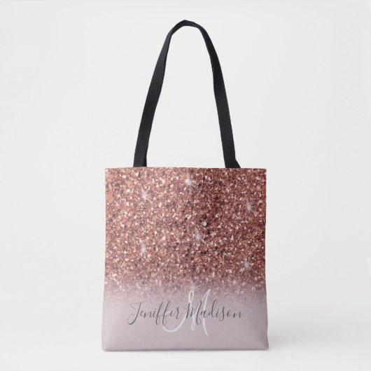 Speciaal Roos Gold Glitter drijft meisje luxe Tote Bag (Voorkant)