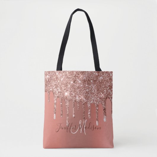 Speciaal Roos Gold Glitter drijft meisje luxe Tote Bag (Voorkant)