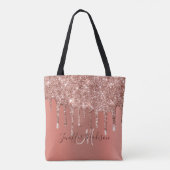 Speciaal Roos Gold Glitter drijft meisje luxe Tote Bag (Achterkant)