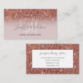 Speciaal Roos Gold Glitter drijft meisje luxe Visitekaartje (Voorkant / Achterkant)