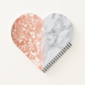 Speciaal Roos Gold Glitter Heart Notitieboek (Achterkant)