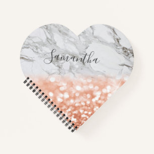 Speciaal Roos Gold Glitter Heart Notitieboek
