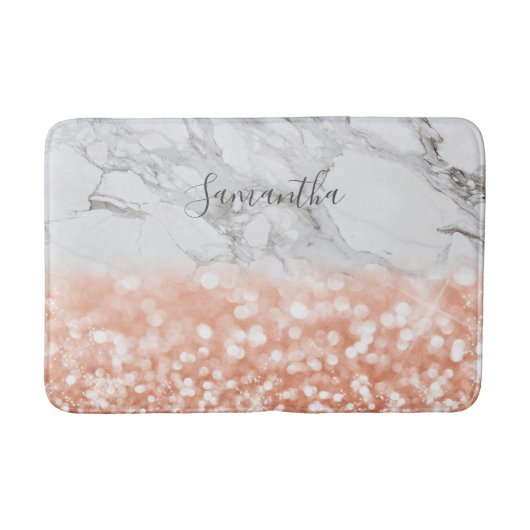 Speciaal Roos Gold Glitter Marble Bath Mat (Voorkant)