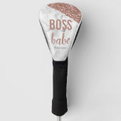 Speciaal Roos Gold Glitter | Marble Boss Babe Golfheadcover (Voorkant)