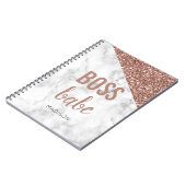 Speciaal Roos Gold Glitter | Marble Boss Babe Notitieboek (Linkerzijde)