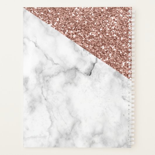 Speciaal Roos Gold Glitter | Marble Boss Babe Planner (Achterkant)