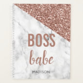 Speciaal Roos Gold Glitter | Marble Boss Babe Planner (Voorkant)