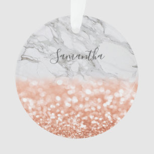 Speciaal Roos Gold Glitter Marble Ornament