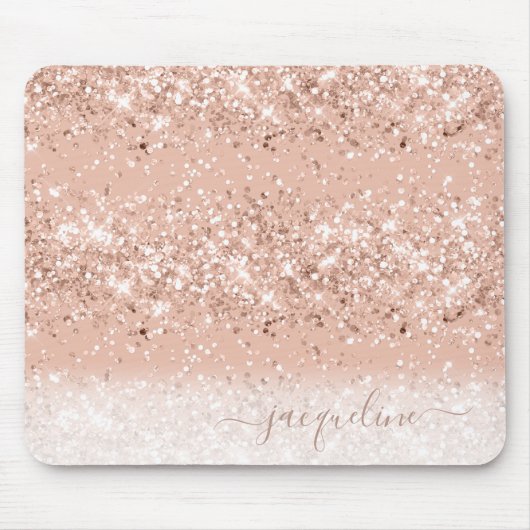 Speciaal Roos Gold Glitter Muismat (Voorkant)