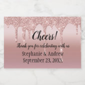 Speciaal Roos Gold Glitter-schijven Mini Sparkling Wijnetiket (Enkel label)