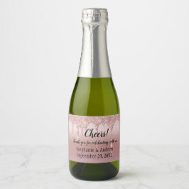 Speciaal Roos Gold Glitter-schijven Mini Sparkling Wijnetiket