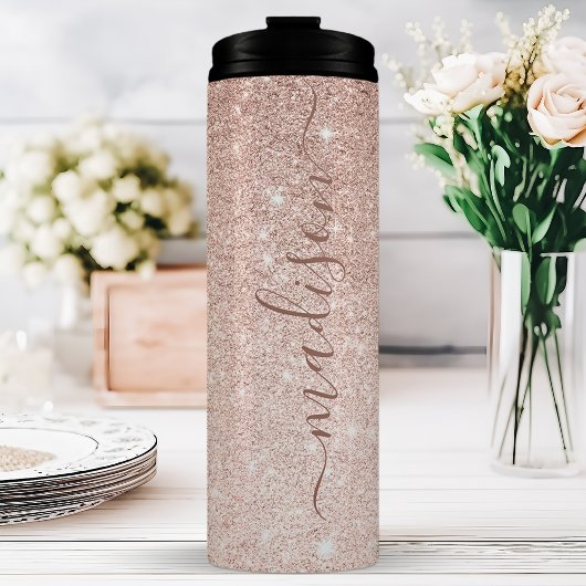 Speciaal Roos Gold Glitter Thermosbeker
