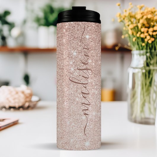 Speciaal Roos Gold Glitter Thermosbeker