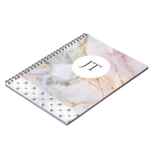 Speciaal Roos Gold Grey Marble Notitieboek (Linkerzijde)