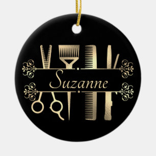 Speciaal Roos Gold hair Stylist Hairdresser Keramisch Ornament