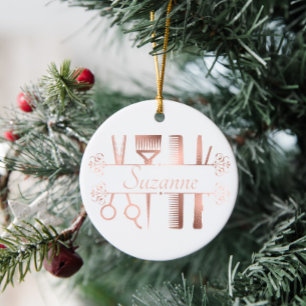 Speciaal Roos Gold hair Stylist Hairdresser Keramisch Ornament