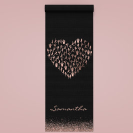 Speciaal Roos Gold Heart Poses Namaste Yogamat
