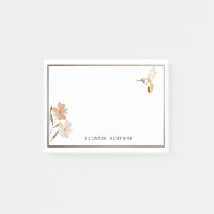 Speciaal Roos Gold Hummingbird and Flower Post-it® Notes