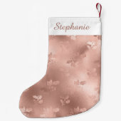 Speciaal Roos Gold Kerstmis Holly Leaves Kleine Kerstsok (Achterkant)