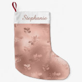 Speciaal Roos Gold Kerstmis Holly Leaves Kleine Kerstsok (Voorkant)