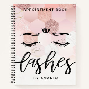 Speciaal Roos Gold Lashes Benoemingboek Notitieboek
