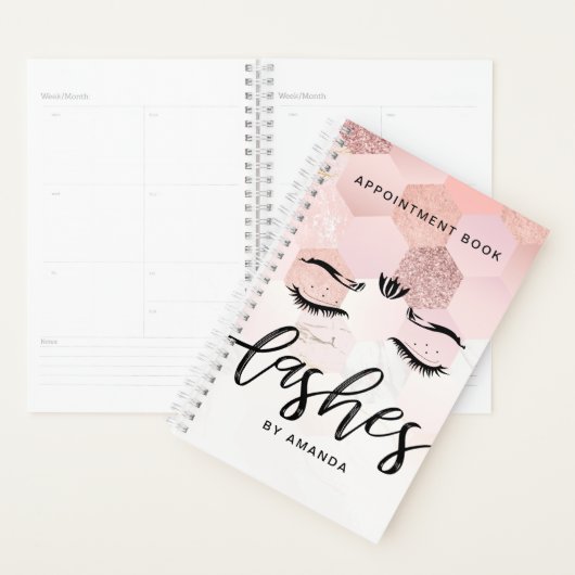 Speciaal Roos Gold Lashes Benoemingboek Planner (Display)