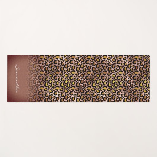 Speciaal Roos Gold Leopard Spots Animal Print Yogamat (Voorkant (horizontaal))