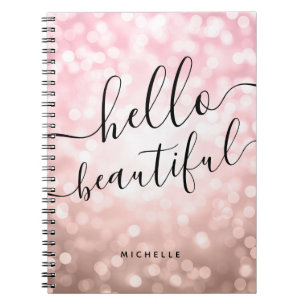 Speciaal Roos Gold Licht "Hallo mooi" Notitieboek