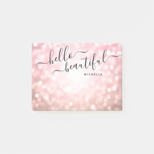 Speciaal Roos Gold Licht "Hallo mooi" Post-it® Notes (Voorkant)