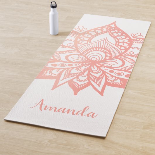 Speciaal Roos Gold Lotus Flower Mandala Roze Yogamat (In situ)